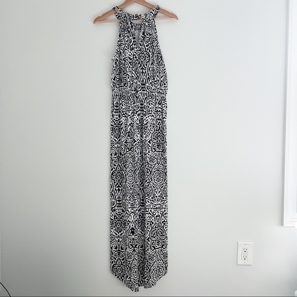 JLo Jennifer Lopez Maxi Dress Animal Print Zebra Chain Detail Small